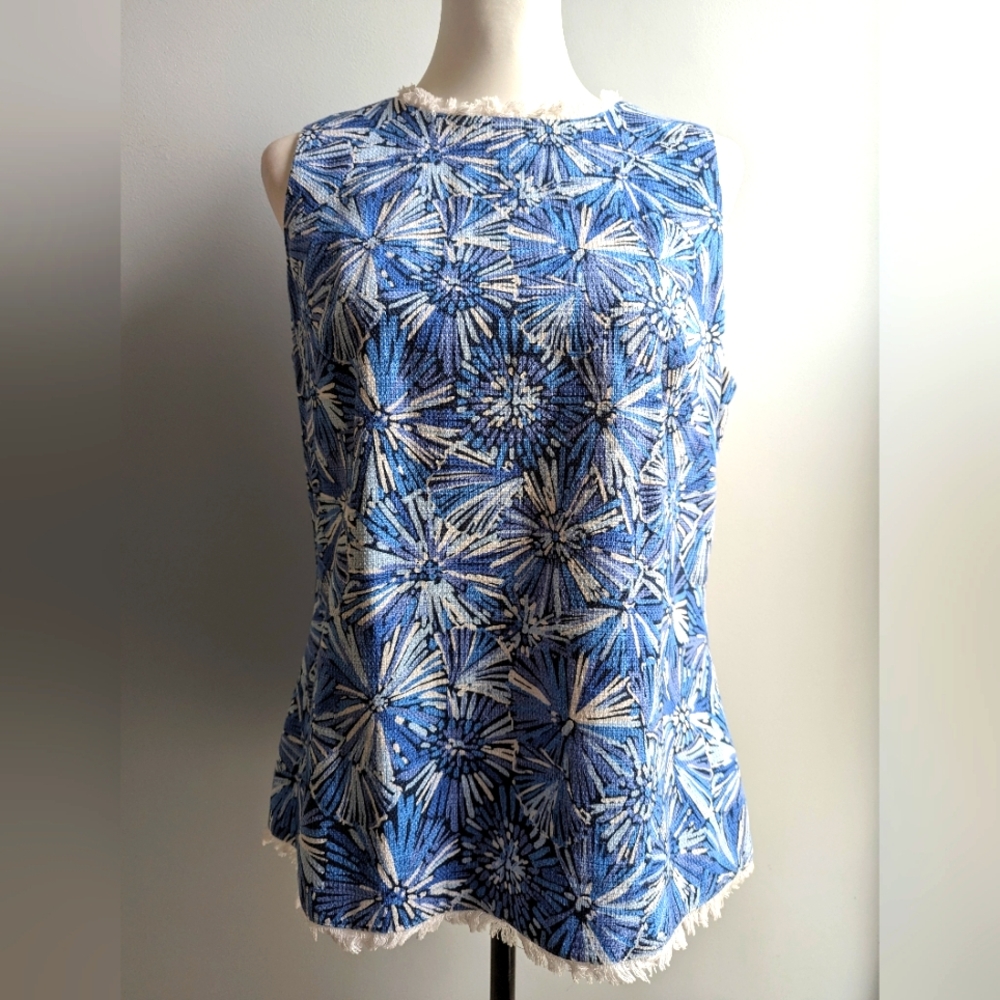 SAIL TO SABLE 100% Woven Cotton Sleeveless Floral Top Size M
